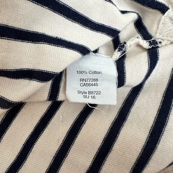 J. Crew cream and navy Striped Long Sleeve Tee - Picture 3 of 5